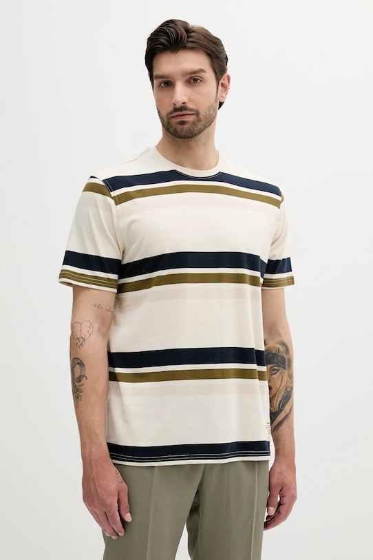 

Футболка хлопковая Golborne Stripe Relaxed Fit Barbour, бежевый