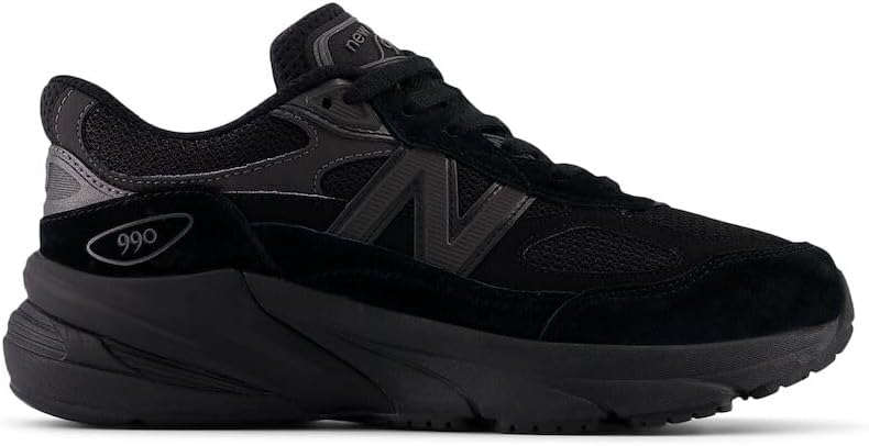 Детские кроссовки New Balance 990 V6 на шнуровке, черный — фото 3