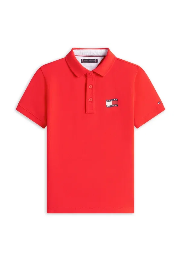 Поло Tommy Hilfiger Regular Fit Wavy Flag, быстрый красный — фото 4