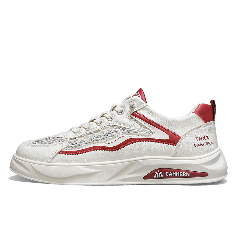 

Износостойкие дышащие низкие мужские кроссовки для скейтбординга BOLE, Beige Red