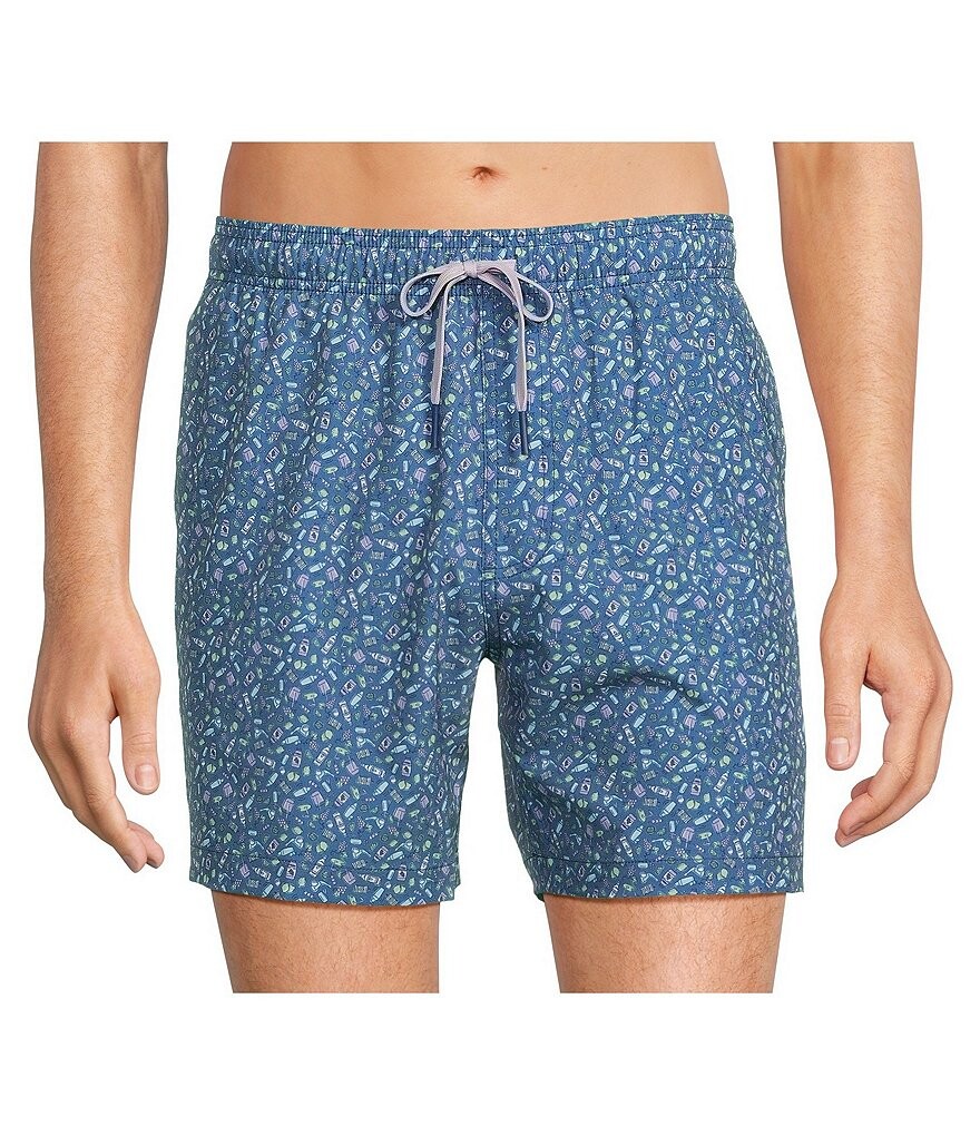 

Южный прилив ошеломленный и перелитый 6 Плавки с внутренним швом Southern Tide, синий