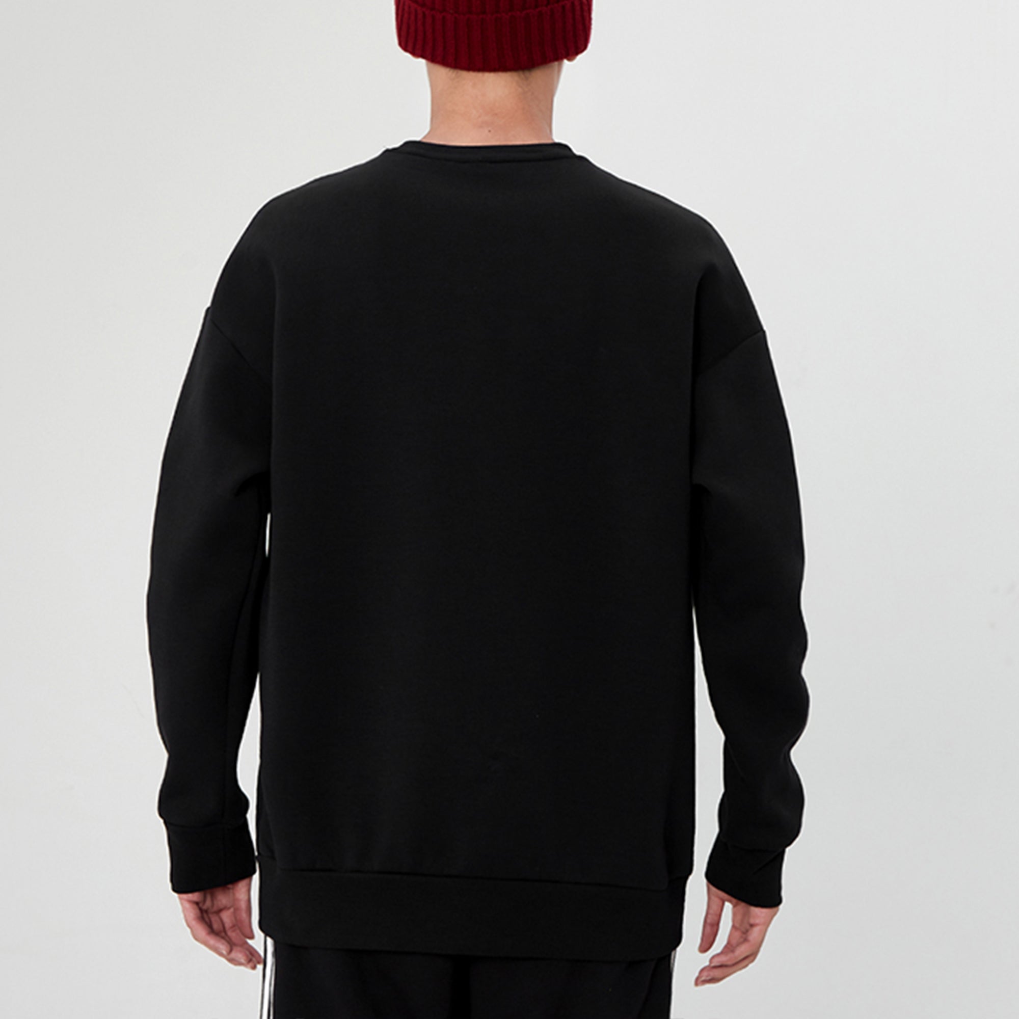 Худи Men's adidas Large Logo Athleisure Casual Sports Loose Round Neck Pullover Black H39214 — фото 3