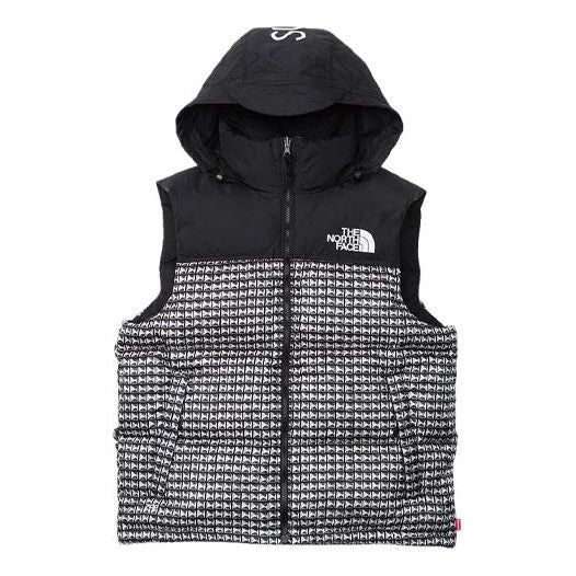 

Жилет x the north face studded nuptse vest 'black white' Supreme, черный