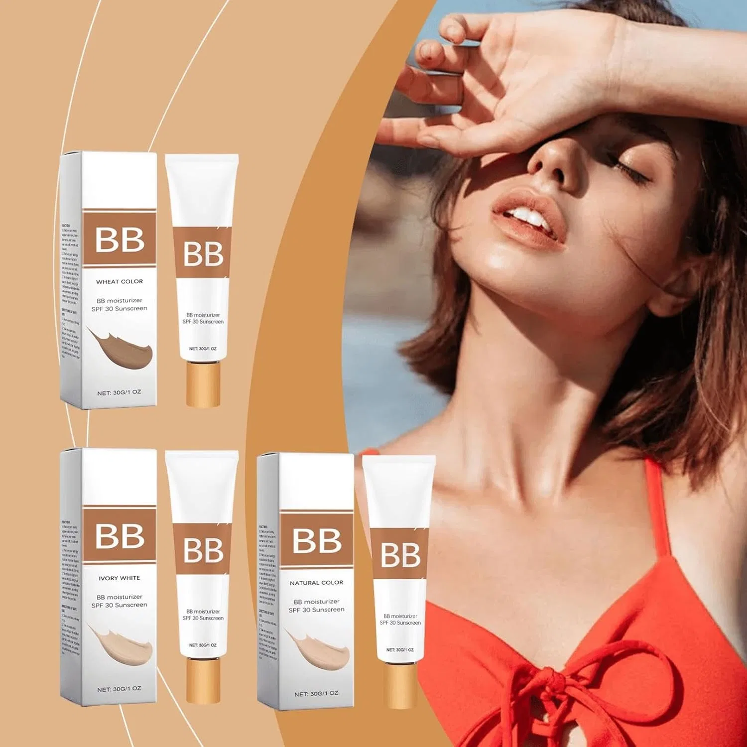 Крем для лица SPF30 YUXTTH Тонирующий увлажняющий BB с кистью, Wheat Color — фото 2