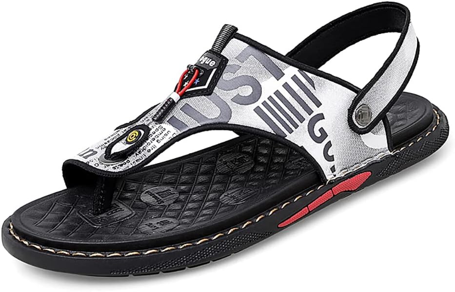 

Мужские пляжные сандалии Ручной работы Рыбацкие регулируемые повседневные прогулочные туфли Tsuukuie, белый