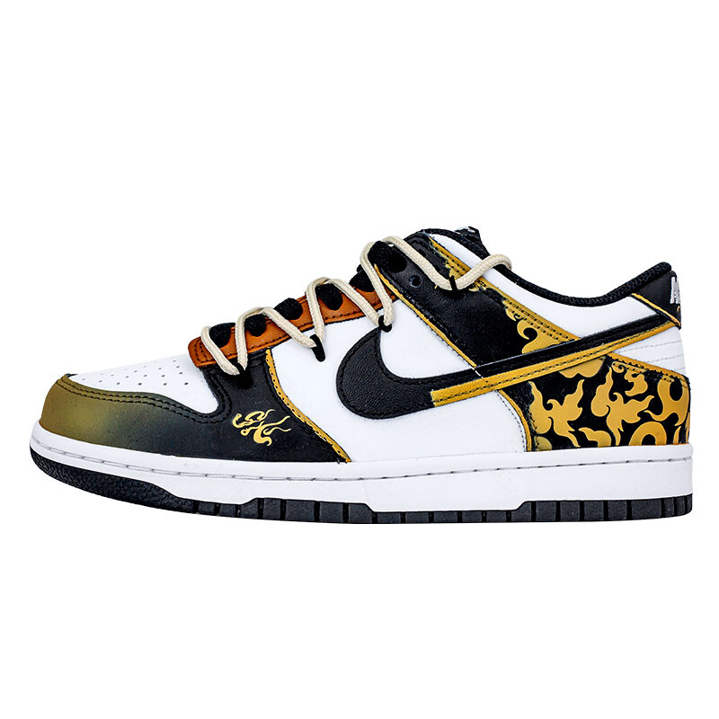 

Кроссовки для скейтбординга Dunk женские с низким верхом, черный/золотой Nike