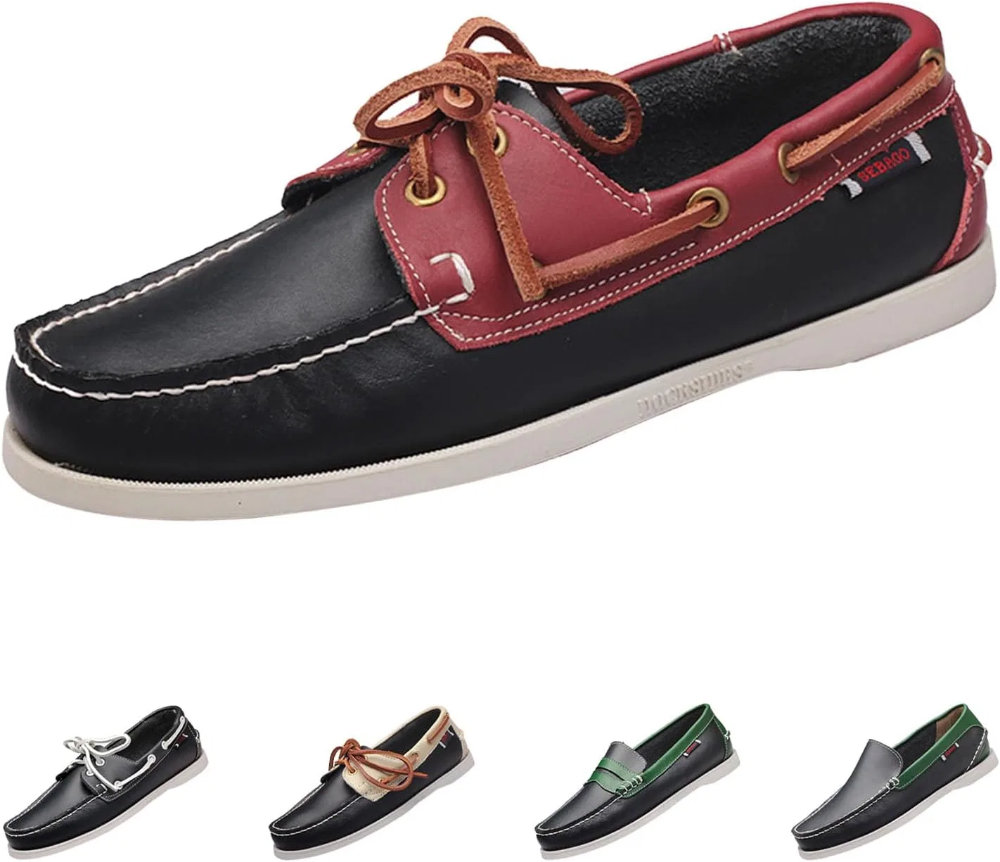 Мокасины мужские кожаные BlackeEight Wendy Penny Loafers, красно-цветной блок