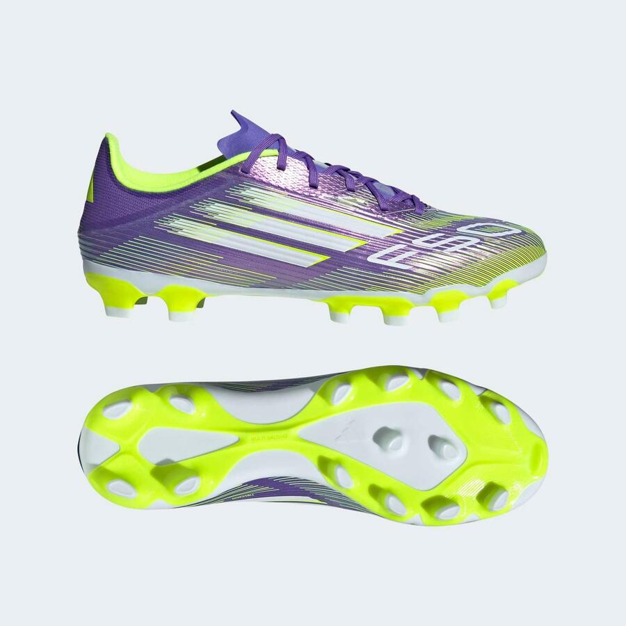 Футбольные бутсы женские/мужские - ADIDAS F50 League фиолетово-желтые — фото 2