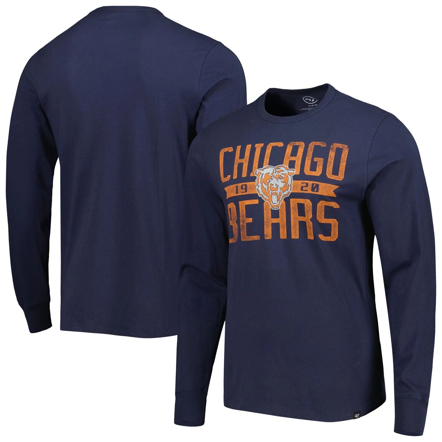 

Мужская темно-синяя футболка Chicago Bears с длинными рукавами и широкими рукавами Franklin '47