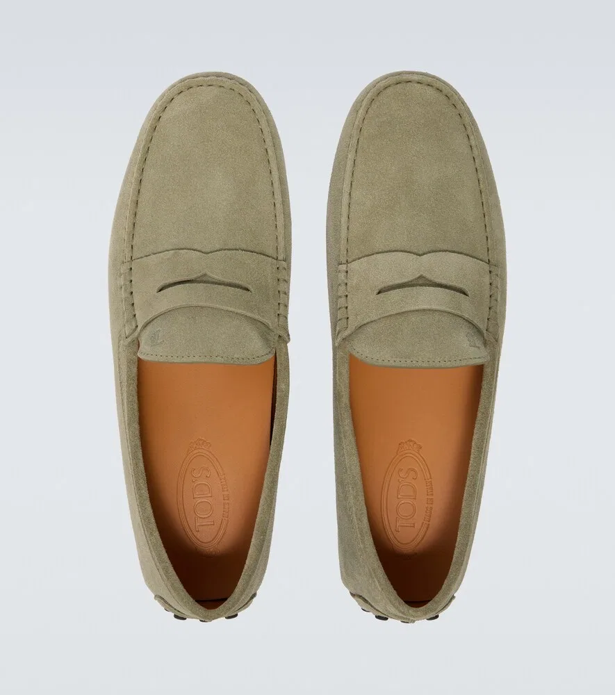 Замшевые лоферы Gommino Tod's, зеленый — фото 4