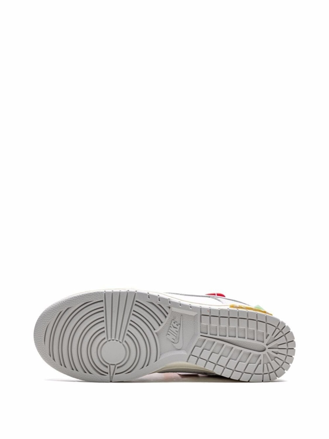 Кроссовки Nike х Off-White Dunk Low, белый/серый/красный — фото 4