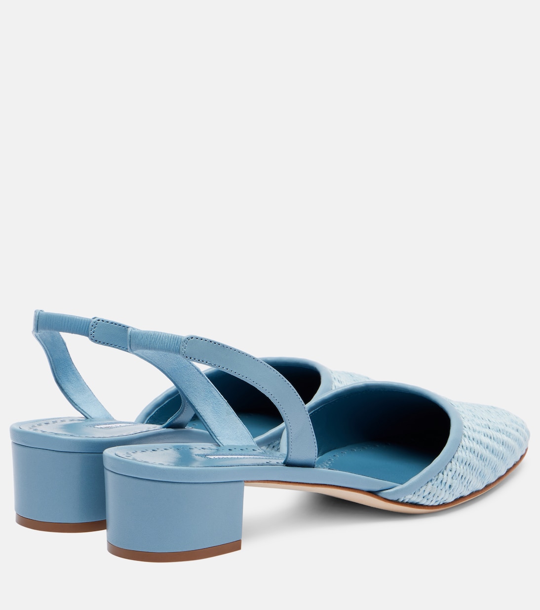 Раффро босоножки на каблуке с ремешком из рафии Manolo Blahnik, 4533/4241 Lblu /Mblu — фото 2