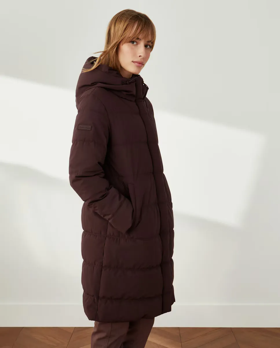

Женский длинный пуховик с капюшоном Southern Cotton, бордовый
