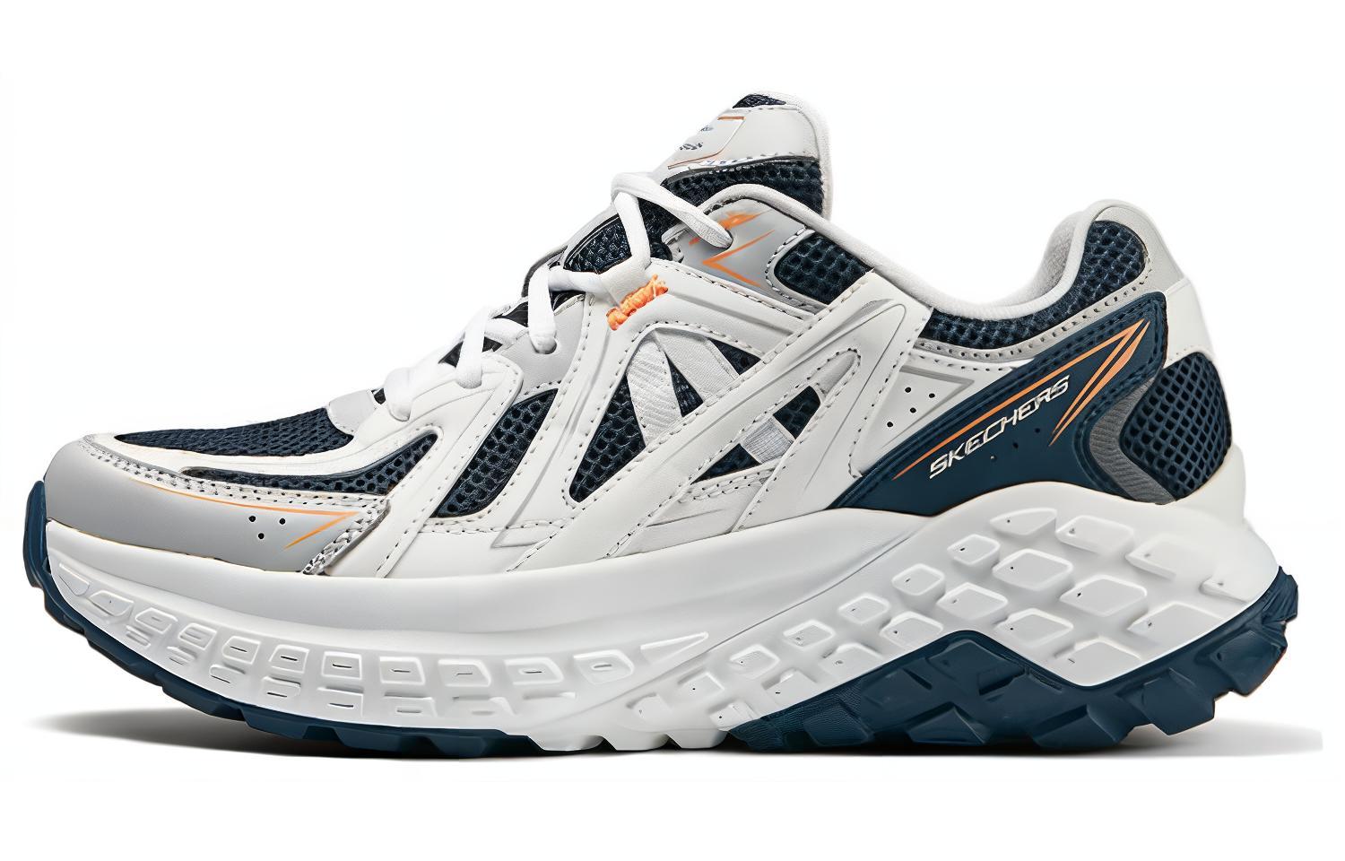 

Skechers Прочные дышащие кроссовки с низким верхом для повседневного бега, мужские, белые, синие