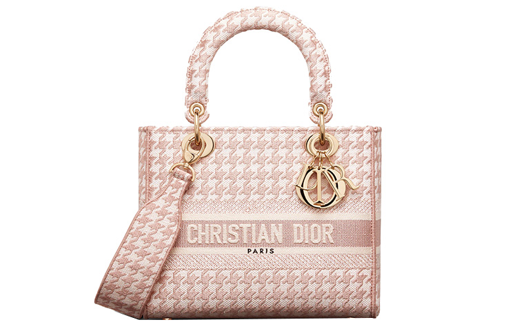 

DIOR Сумка Lady D Lite Fabric Lady Bag, через плечо, на пояс, средний размер, женская, розовый