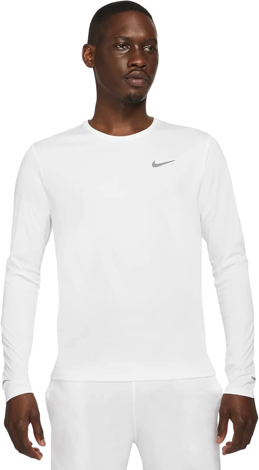 

Мужская беговая футболка с длинным рукавом Nike Dri-FIT Miler, White
