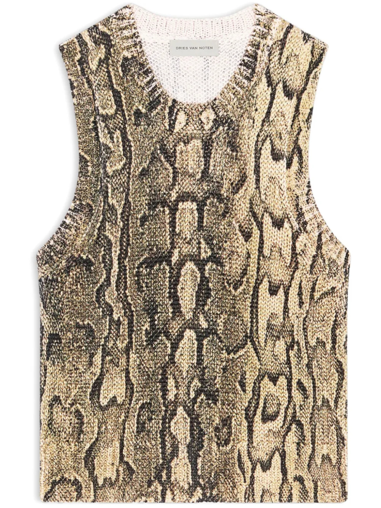 

DRIES VAN NOTEN топ со змеиным принтом, нейтральный