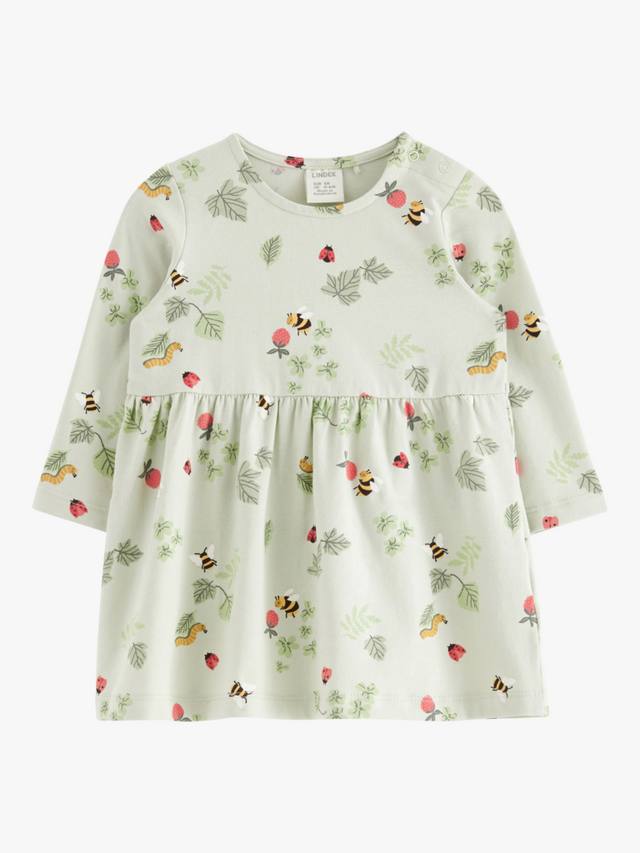 

Детское летнее платье с лесным принтом и длинными рукавами Lindex, Light Dusty Green