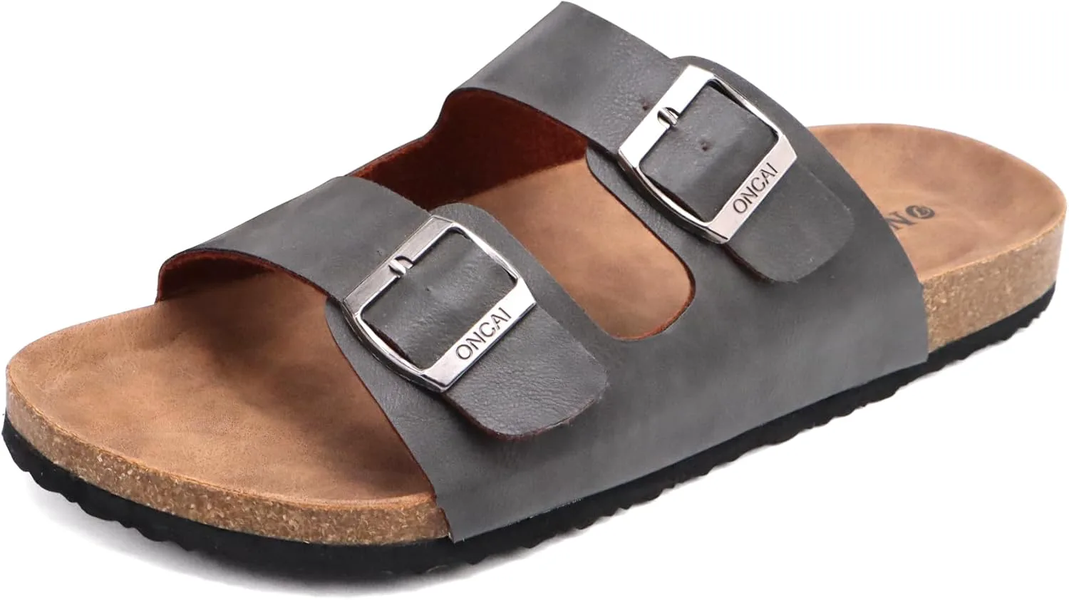 

Мужские сандалии ONCAI, пляжные шлепанцы с пробковой стелькой и регулируемыми ремешками, размер 7-13, темно-серый