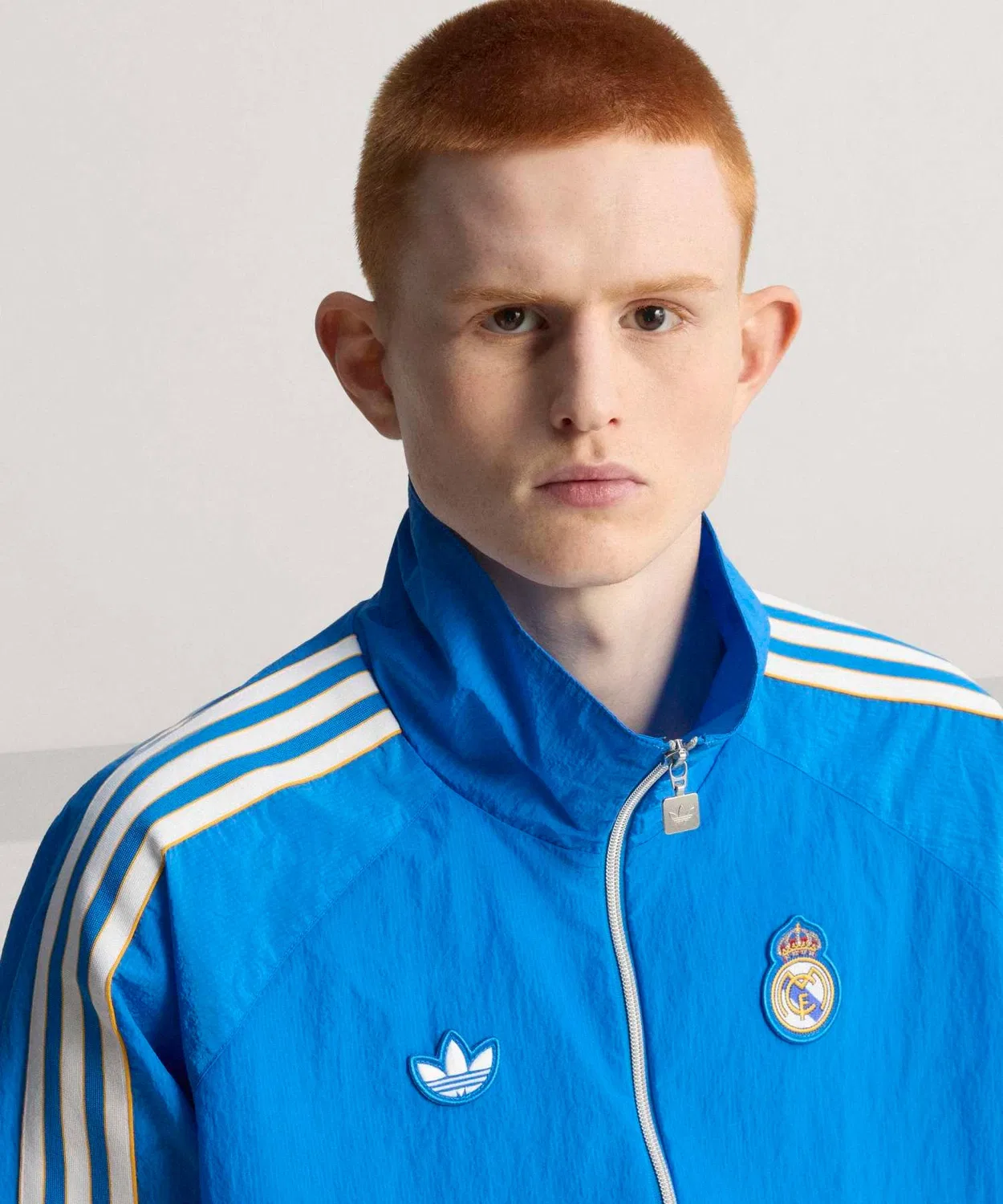Куртка-полузастежка Real Madrid Terras Icon adidas синяя — фото 3