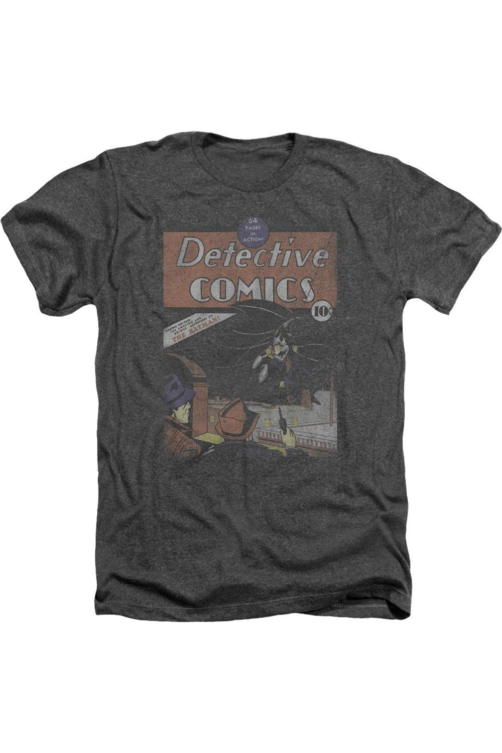 

Футболка DC Comics Detective #27 Distressed Adult Heather Gildan, цвет charcoal