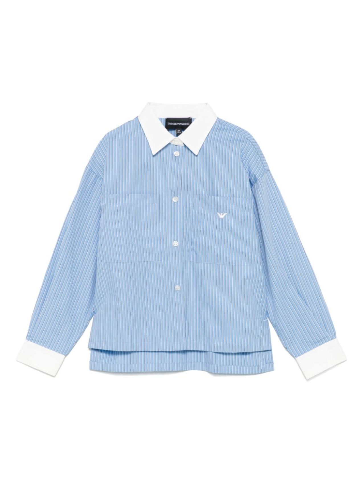 

Emporio Armani Kids рубашка в полоску, синий