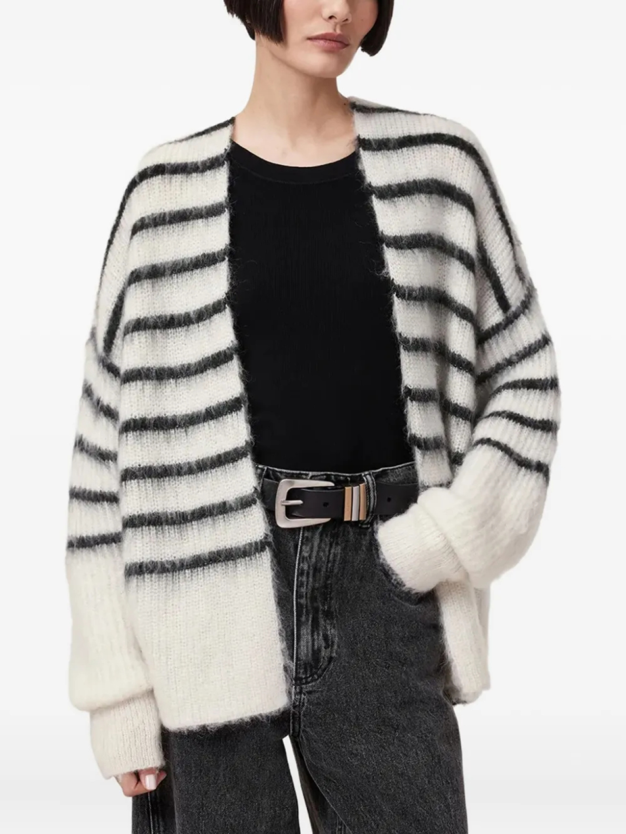 

Полосатый кардиган AllSaints Riga, белый