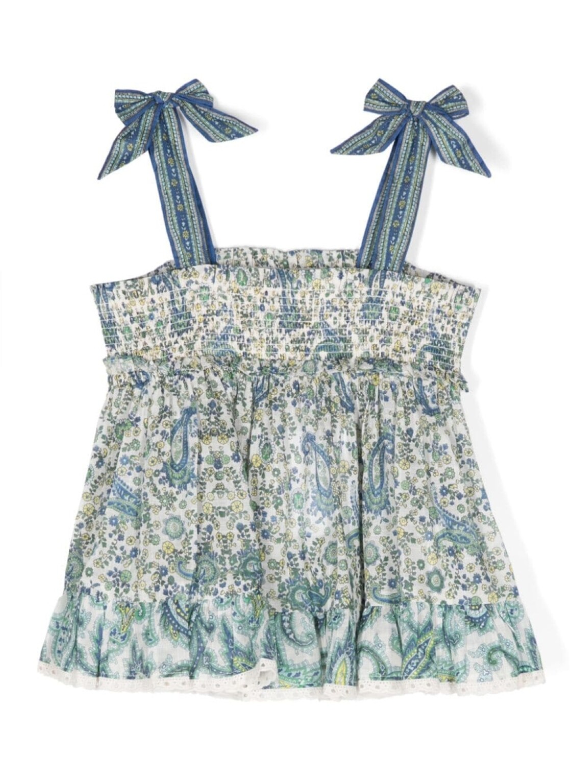 

ZIMMERMANN Kids блузка из хлопка с цветочным принтом, синий