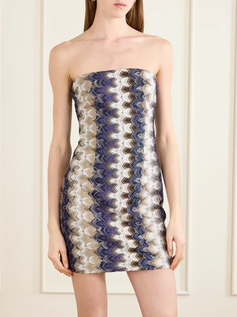 Мини-платье из вязаного крючком трикотажа Missoni, коричневый — фото 3