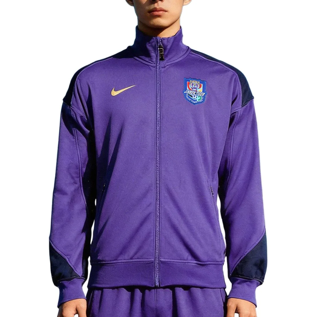 Nike Куртка Dri Fit мужская фиолетовая с воротником стойкой — фото 4