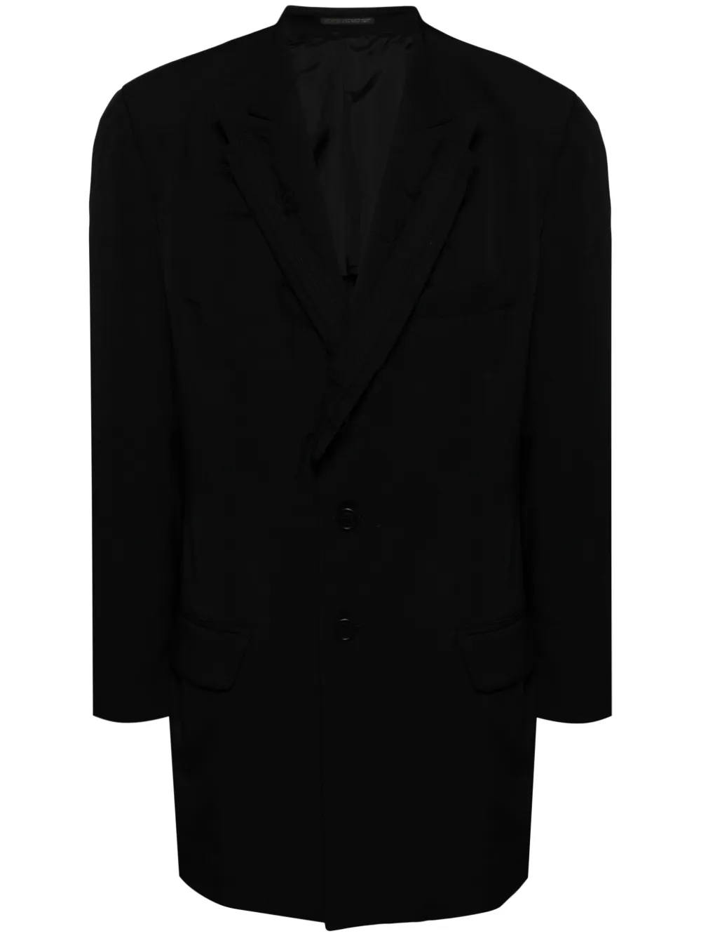 

Однобортный шерстяной пиджак Yohji Yamamoto, черный