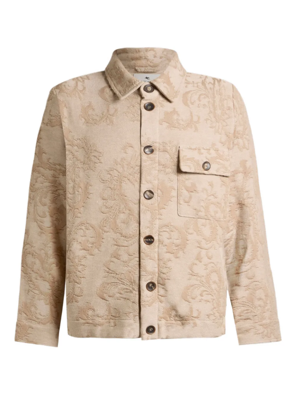 Куртка из хлопка с лиственным мотивом Etro, нейтральный