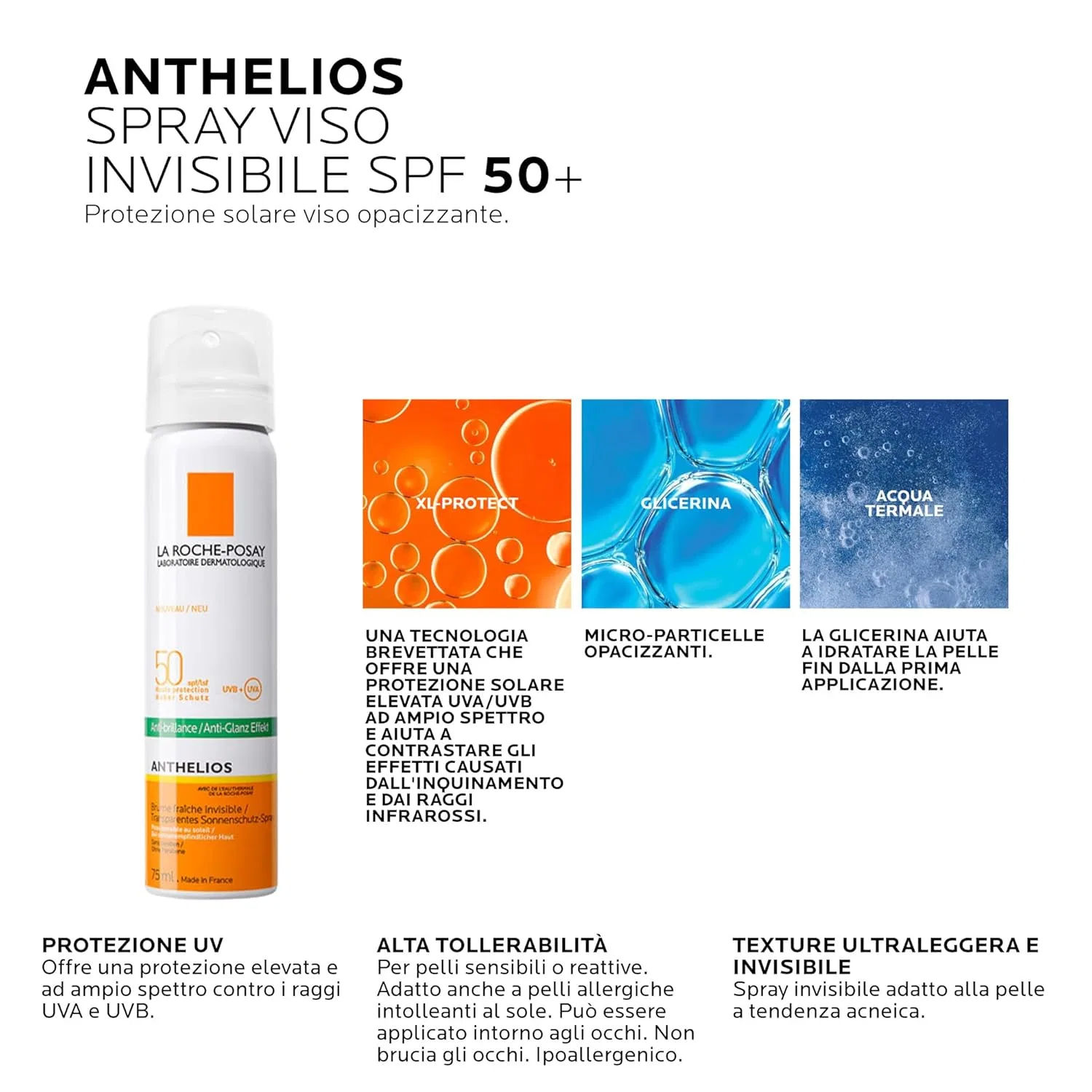 Набор солнцезащитных средств «Anthelios Invisible Spray SPF50+» 200 мл и «Anthelios Anti-Brillance» 75 мл от La Roche-Posay La Roche-Posay — фото 3