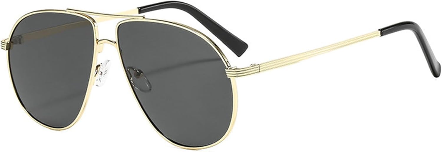 

Солнцезащитные очки Willochra Retro Gold Pilot для женщин и мужчин, модель 2025, металлические, увеличенного размера, градиентный оттенок шампанского, защита от ультрафиолета UV400, C1