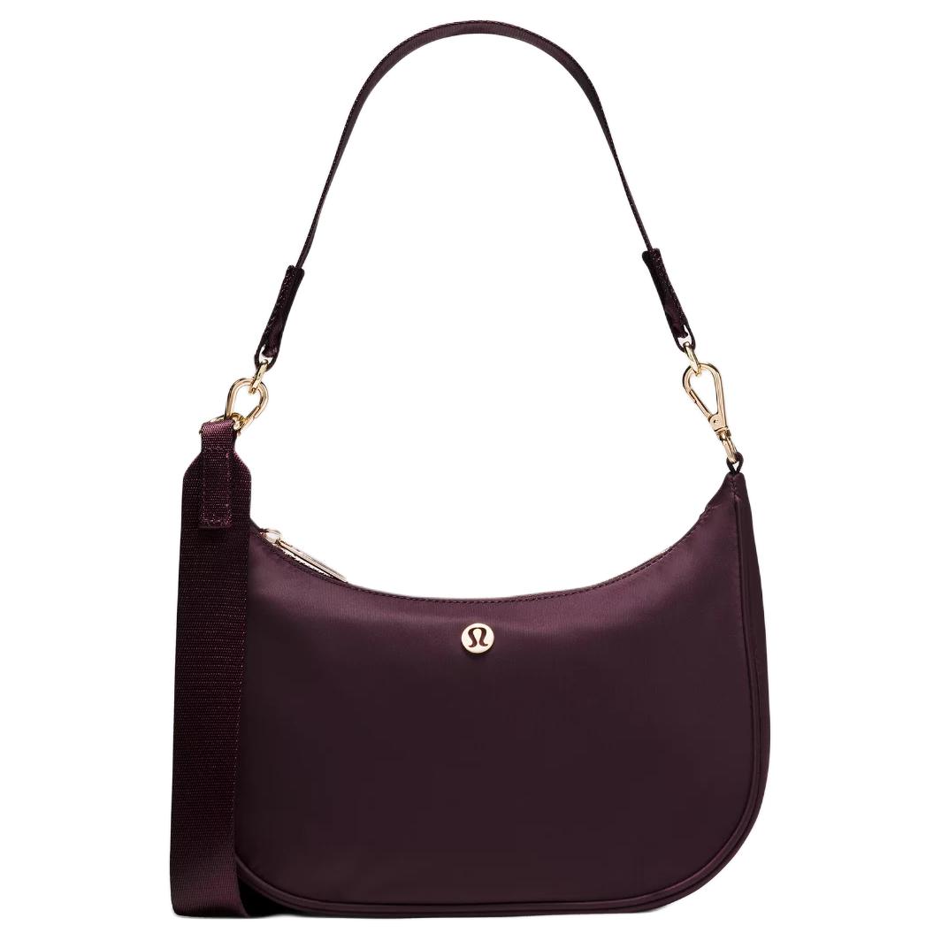 

Lululemon Нейлоновая полиэстеровая сумка через плечо малая женская черная сливовая