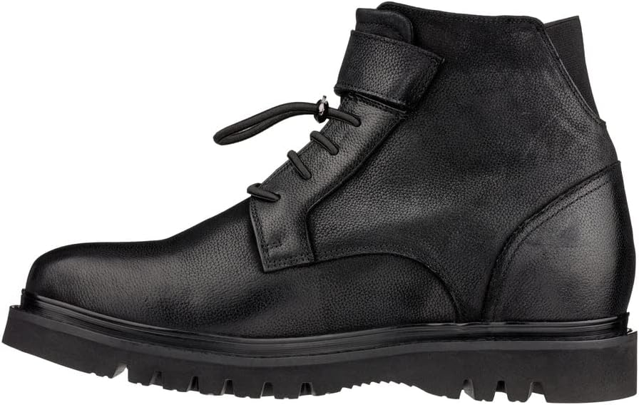Мужские невидимые обувные вставки для увеличения роста CALTO - Черные кожаные шнурованные повседневные ботинки - Увеличение роста на 8 см - K83114 - Размер 7 D(M) US — фото 4