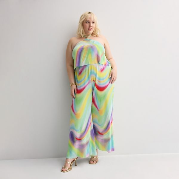 

Плиссированный комбинезон больших размеров Intempo, цвет tie dye