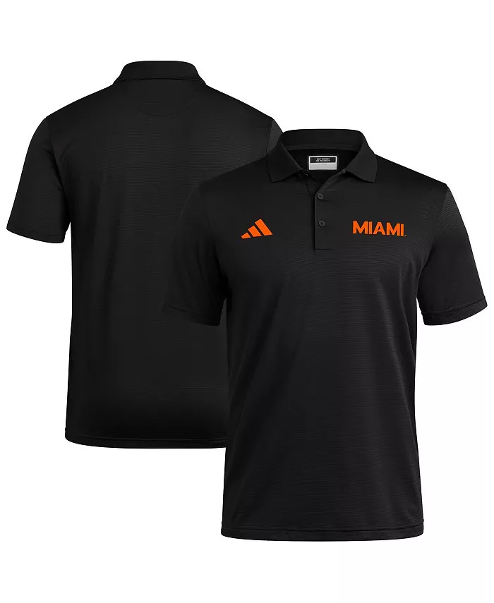 

Мужская черная поло Ultimate 365 Ottoman Miami Hurricanes Adidas
