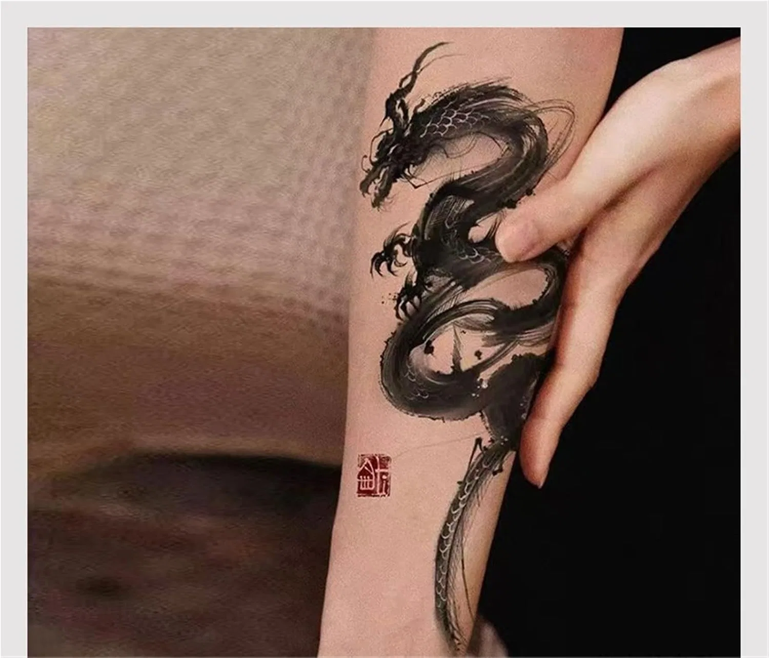 Временная татуировка Dragon, Ink Painting, 2 шт., Natural — фото 2