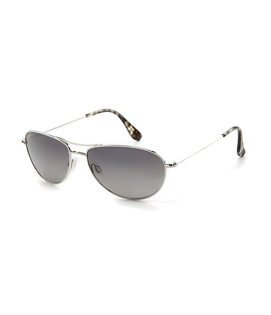 

Солнцезащитные очки-авиаторы Maui Jim Baby Beach PolarizedPlus2 56 мм, серебро