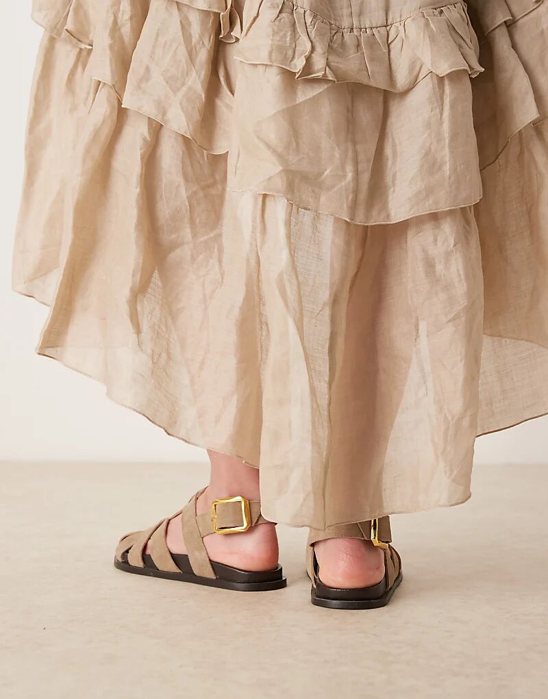 Туфли-лодочки Midas fisherman от ASOS DESIGN из серо-коричневой замши — фото 2