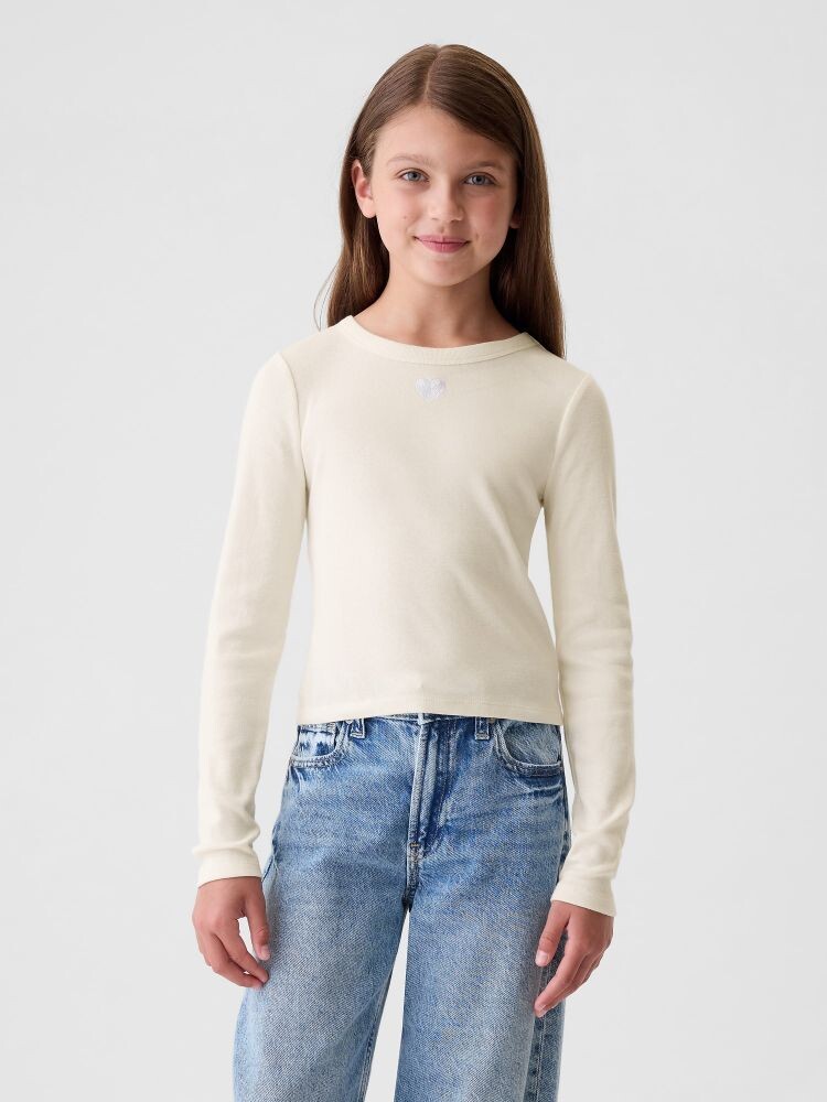 

Детская хлопковая футболка Gap, бежевый