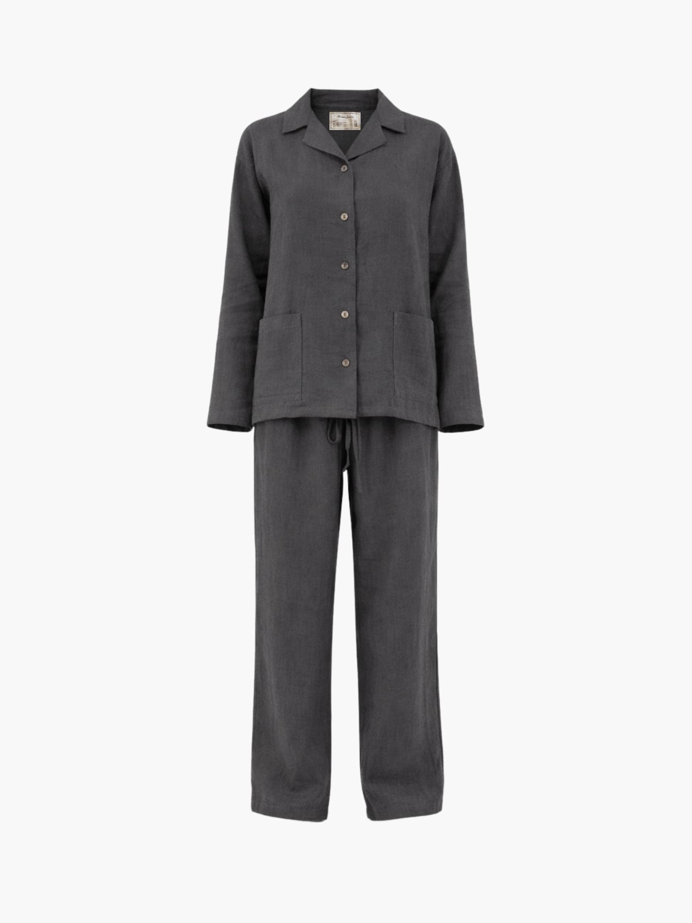 

AmourLinen Пижама 'Snooze' в цвете Anthracite