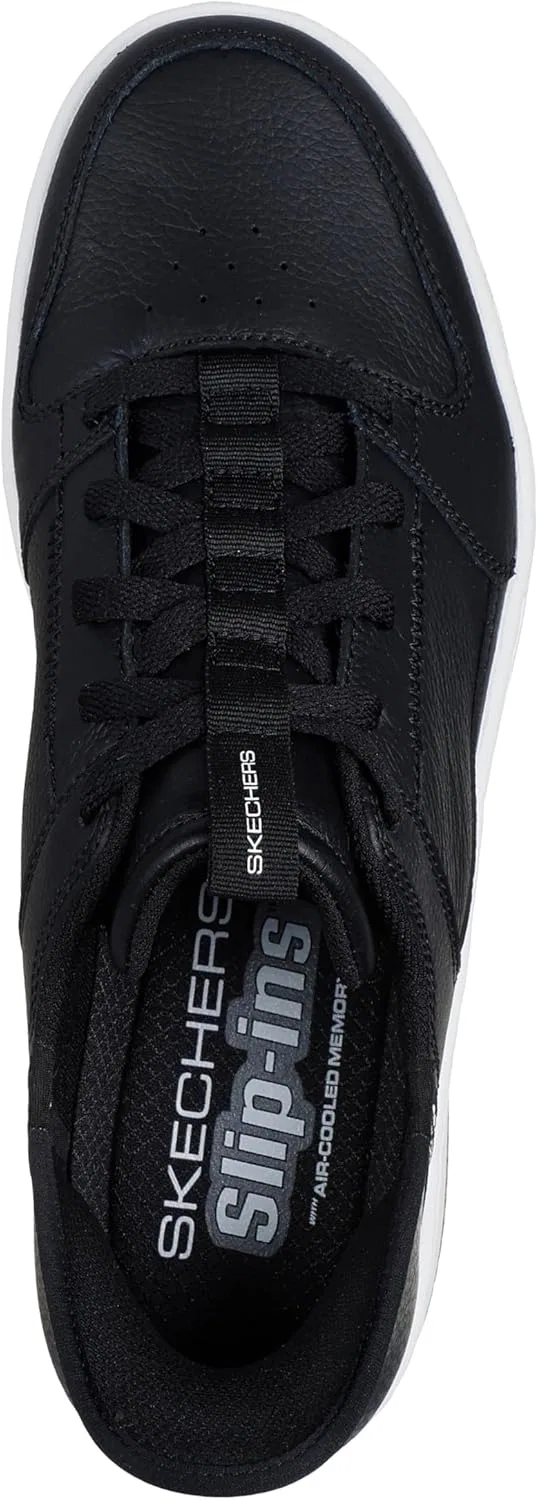 Мужские кроссовки Skechers Sport Court 92 Distown, Black Leather Natural Trim — фото 3