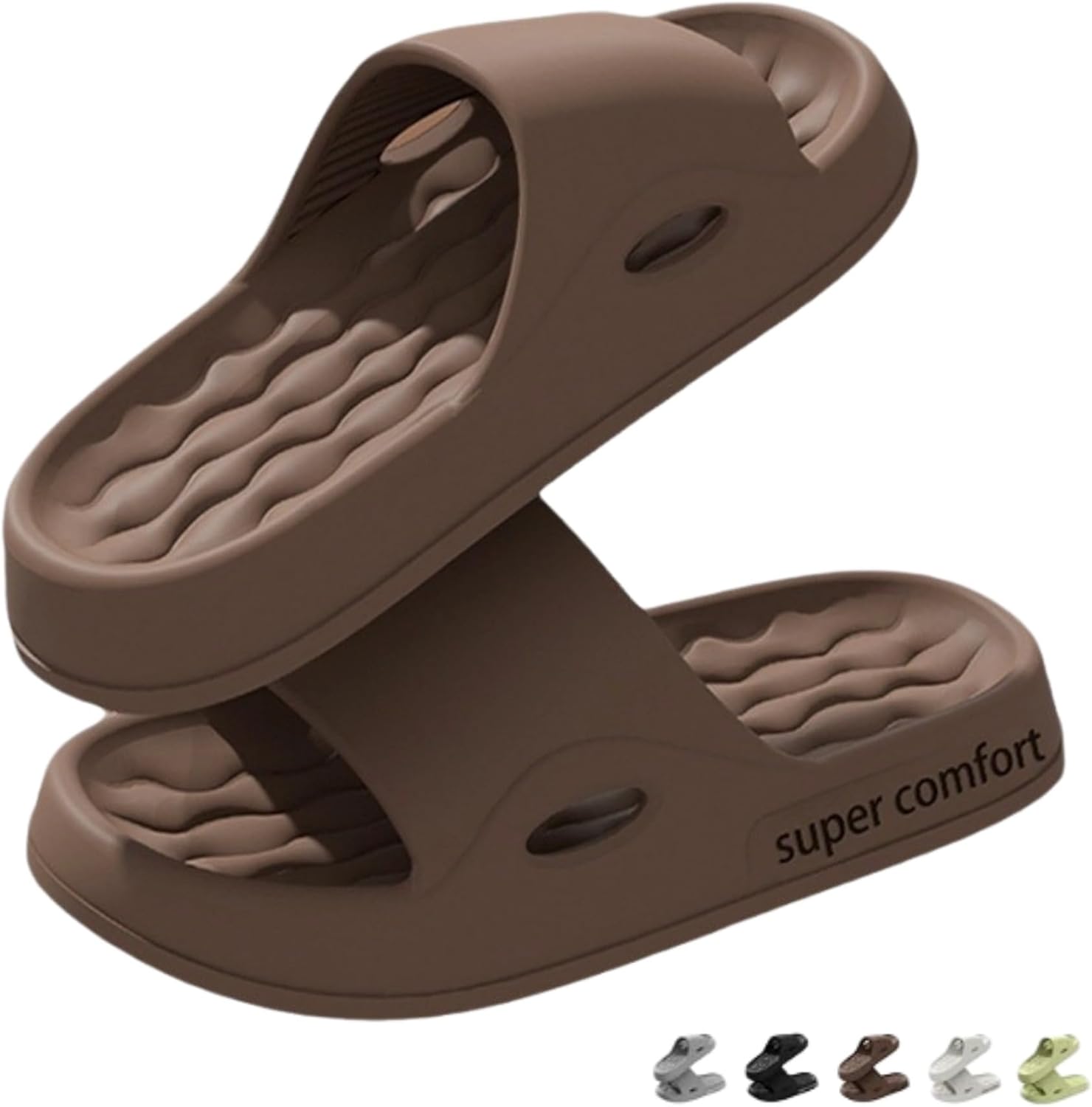 

Домашние тапочки iwhgrmp, облачные тапочки для женщин и мужчин, нескользящие домашние тапочки с утолщенной подошвой, тапочки для ванной и душа, мягкая подошва, удобные для дома, улицы и пляжа, Coffee