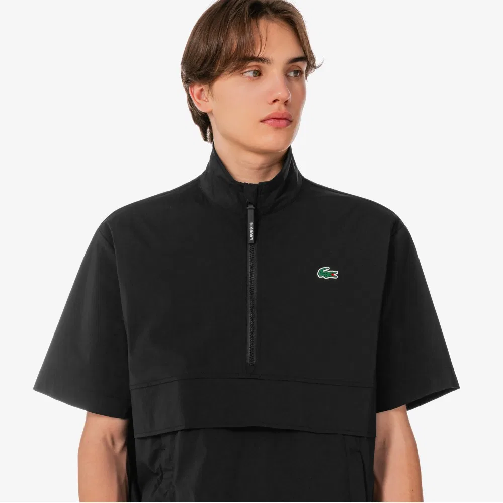 Мужской эластичный тканый анорак чёрный от Lacoste — фото 2