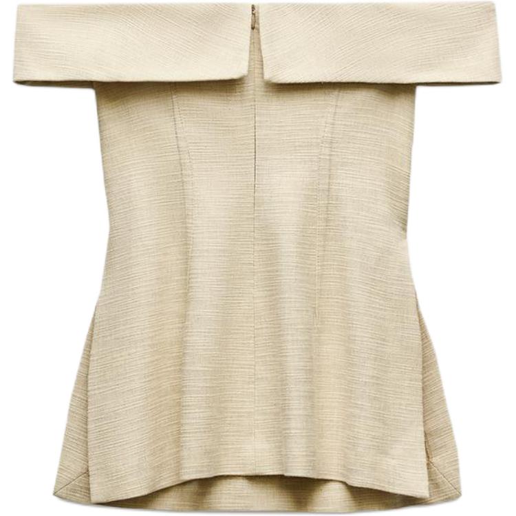 Футболка-майка женская светло-бежевая ZARA — фото 3
