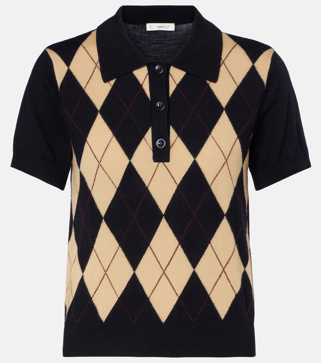 

Рубашка-поло из шерсти с узором Аргайл Frame, Navy Multi