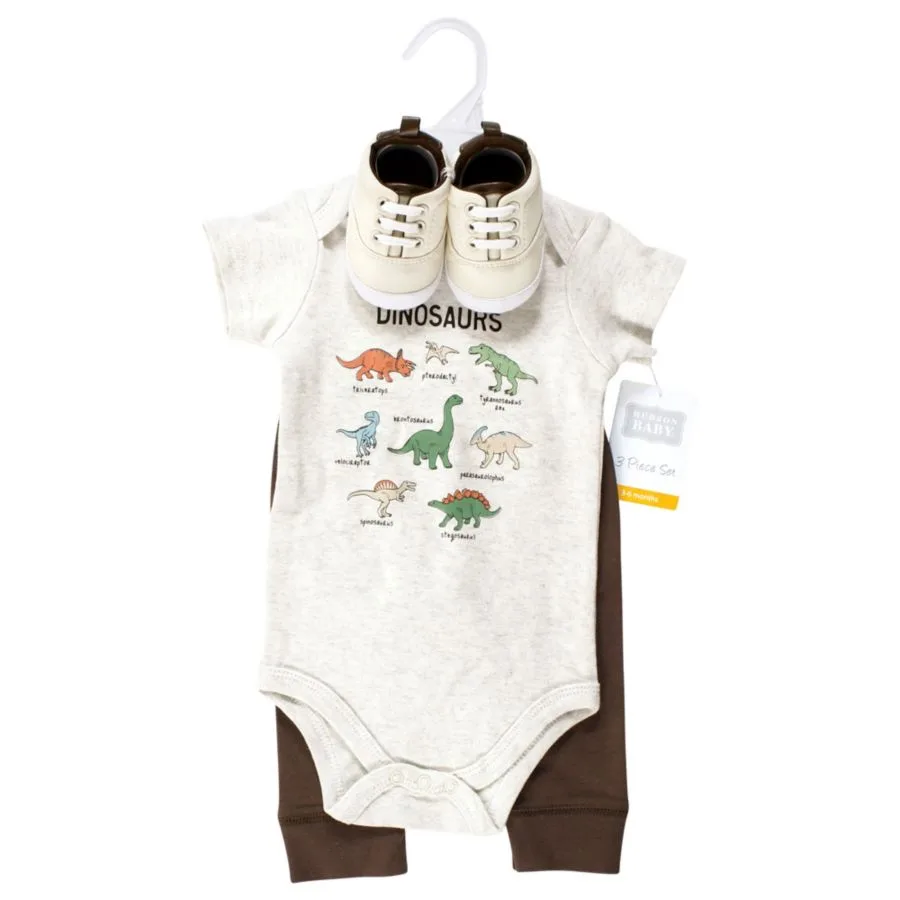Хлопковый боди, брюки и обувь, комплект из 3 предметов, Tree Rex Hudson Baby, Dinosaur Adventures — фото 2