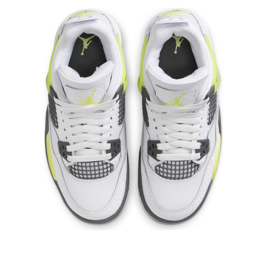Кроссовки (GS) Air Jordan 4 Retro 'Light Lemon Twist', белый — фото 4